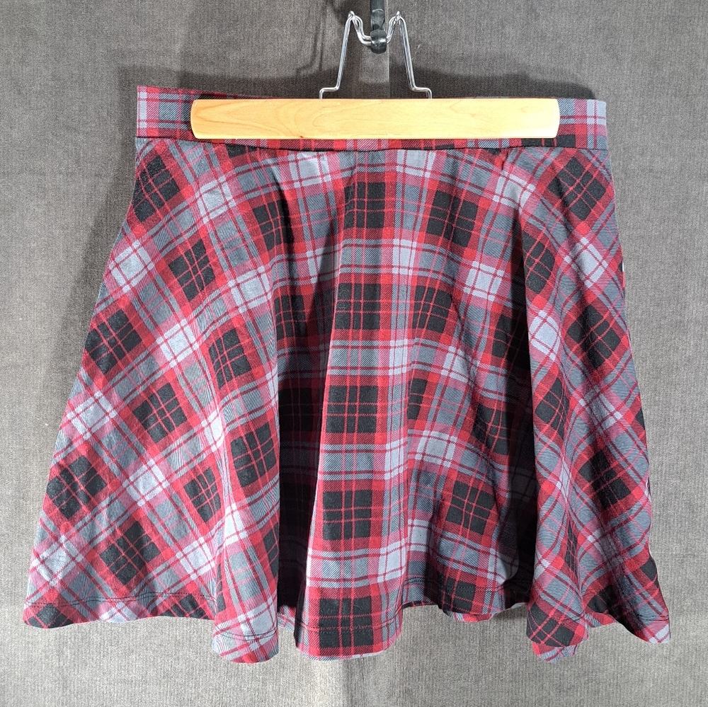 G21 Red Grey Black Circle Mini Skirt with Elasticized Waistband VG L